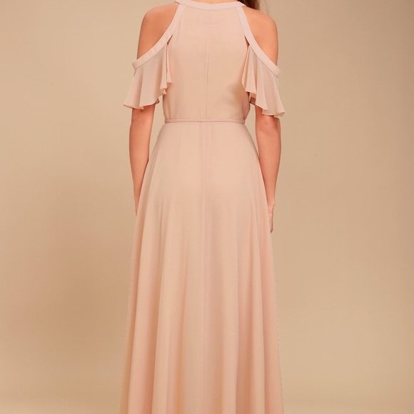 Blush Off The Shoulder Wrap Maxi Dress - Picture 5 of 6